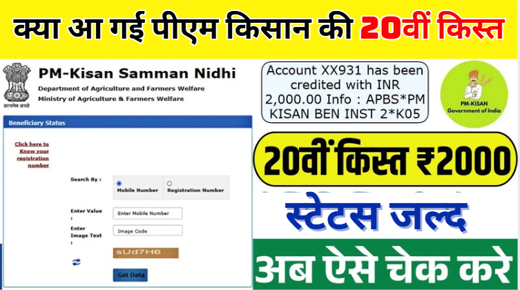 PM Kisan 20th Installment Status Check क्या आ गई पीएम किसान की 20वीं किस्त ऐसे करें चेक